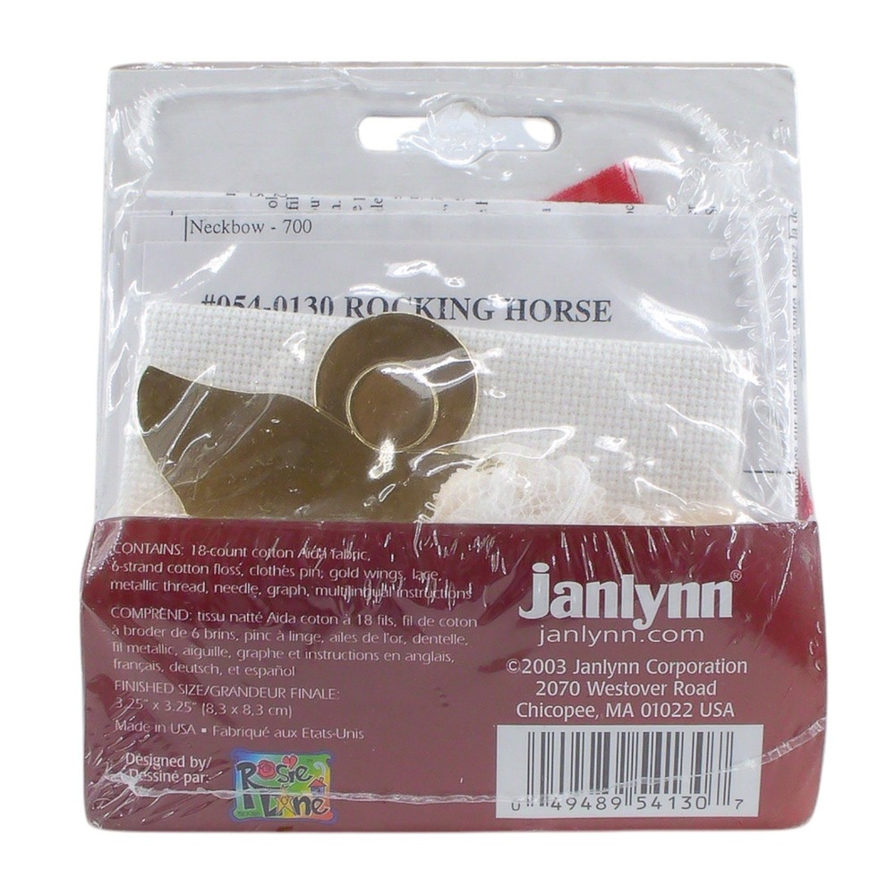 Janlynn Christmas Quickies Rocking Horse 2003 Counted Cross Stitch Angel Vintage - Picture 2 of 8